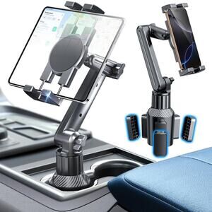 Cup Holder Tablet Mount for Truck, Car Tablet Holder with Adjustable 15" Height